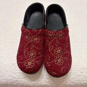 Dansko Women's Red Floral Clogs